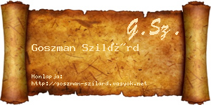 Goszman Szilárd névjegykártya